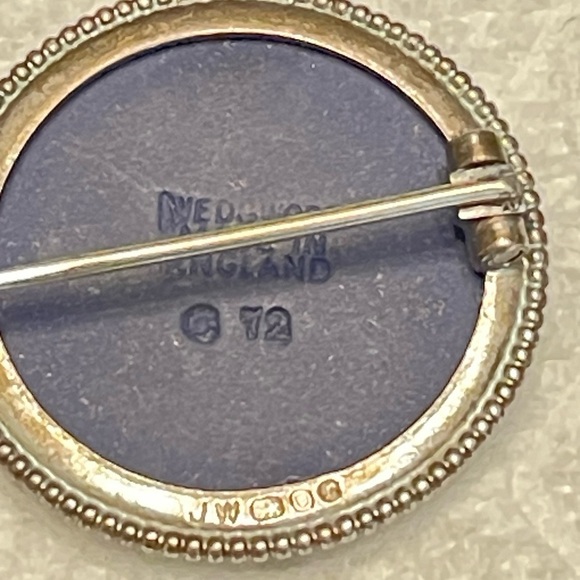 # SOLD# STERLING VTGVictorian Cameo Cupid Wedgwood Brooch Jasper Ware Pin - Picture 5 of 9